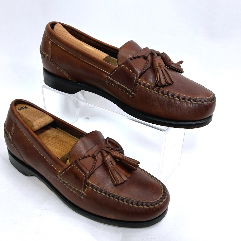 Johnston & Murphy Passport Loafers 10.5 M Dress Casual Tan Leather‎ with Tassels